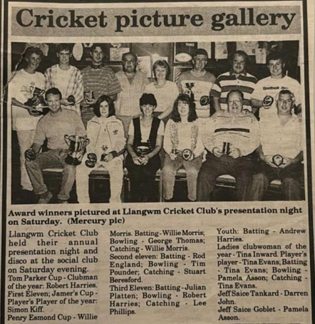 Llangwm Ladies - Presentation Evening